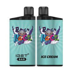 Single shot of IGET BAR disposable vape in Ice Cream flavor, Indonesia B2B wholesale ready stock.
