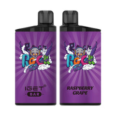 Single shot of IGET BAR disposable vape in Raspberry Grape flavor, Indonesia B2B wholesale ready stock.
