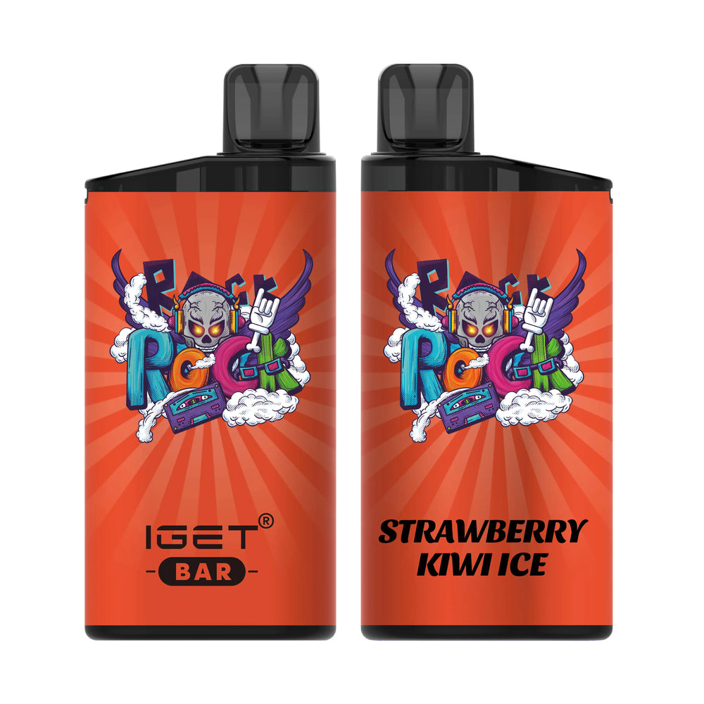 Single shot of IGET BAR disposable vape in Strawberry Kiwi Ice flavor, Indonesia B2B wholesale ready stock.