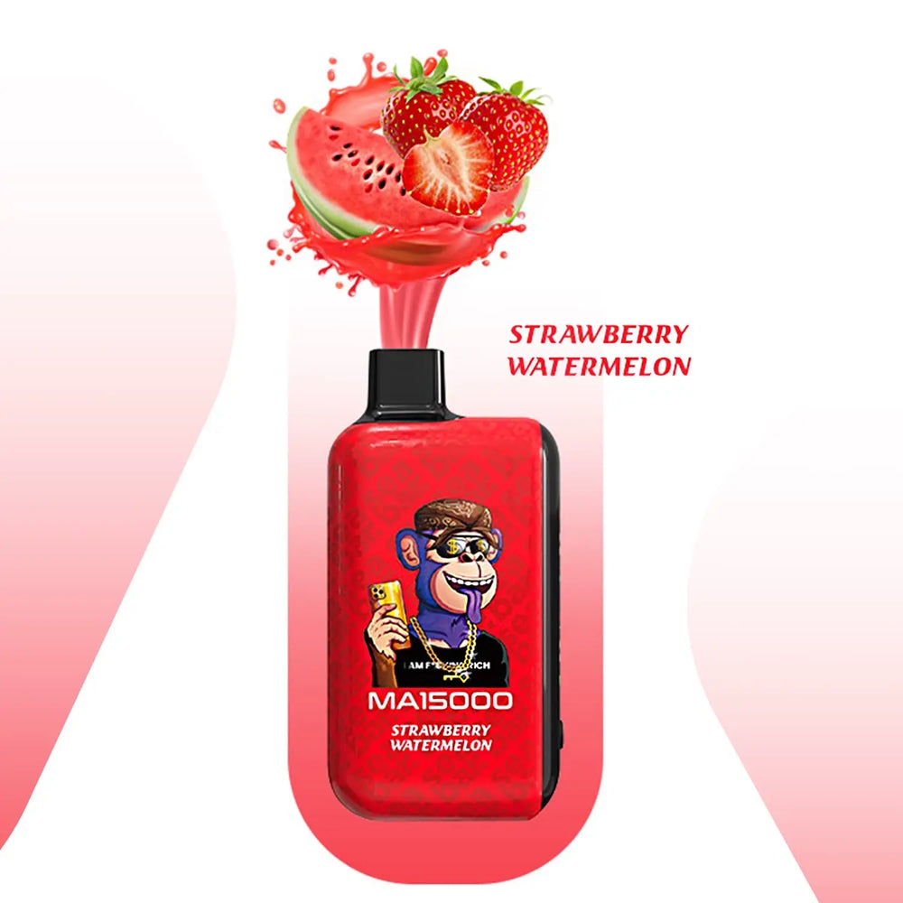 SEA BAR MA15000 Strawberry Watermelon disposable vape โ sweet strawberry and juicy watermelon fusion with ice cooling sensation.