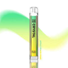 TOPBAR Crystal Bar Apple Peach Pear – mixed fruit disposable vape with 600 puffs, 2% nic salt and crystal-clear body.