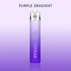 TOPBAR DA04 Tik Pod โ Purple Gradient color. Slim refillable pod vape with 1300 mAh rechargeable battery, mesh coil, and Type-C fast charging.