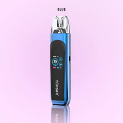 TOPBAR DA06 OX PRO Pod Kit โ Blue metallic edition. Compact and durable pod system with 1300 mAh battery, 0.6ฮฉ / 0.8ฮฉ coil options, and smart digital display.