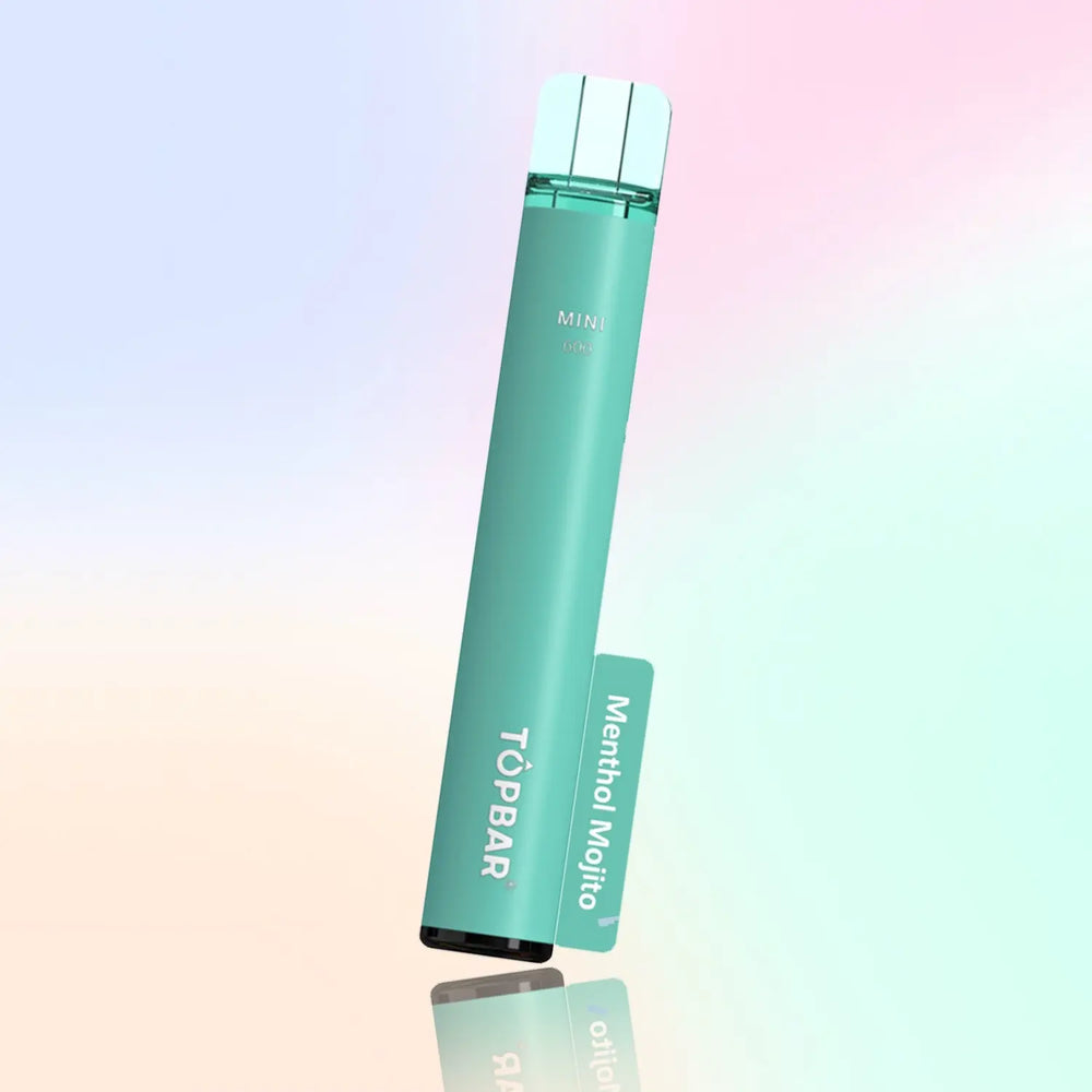 TOPBAR MINI 600 Disposable Vape โ Menthol Mojito flavour, mint green body, smooth icy taste.