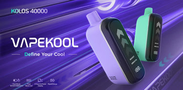 VAPEKOOL KOLOS 40000 vape device – dual mode BOOST/SMOOTH, sleek design with curved display and 40000 puffs capacity