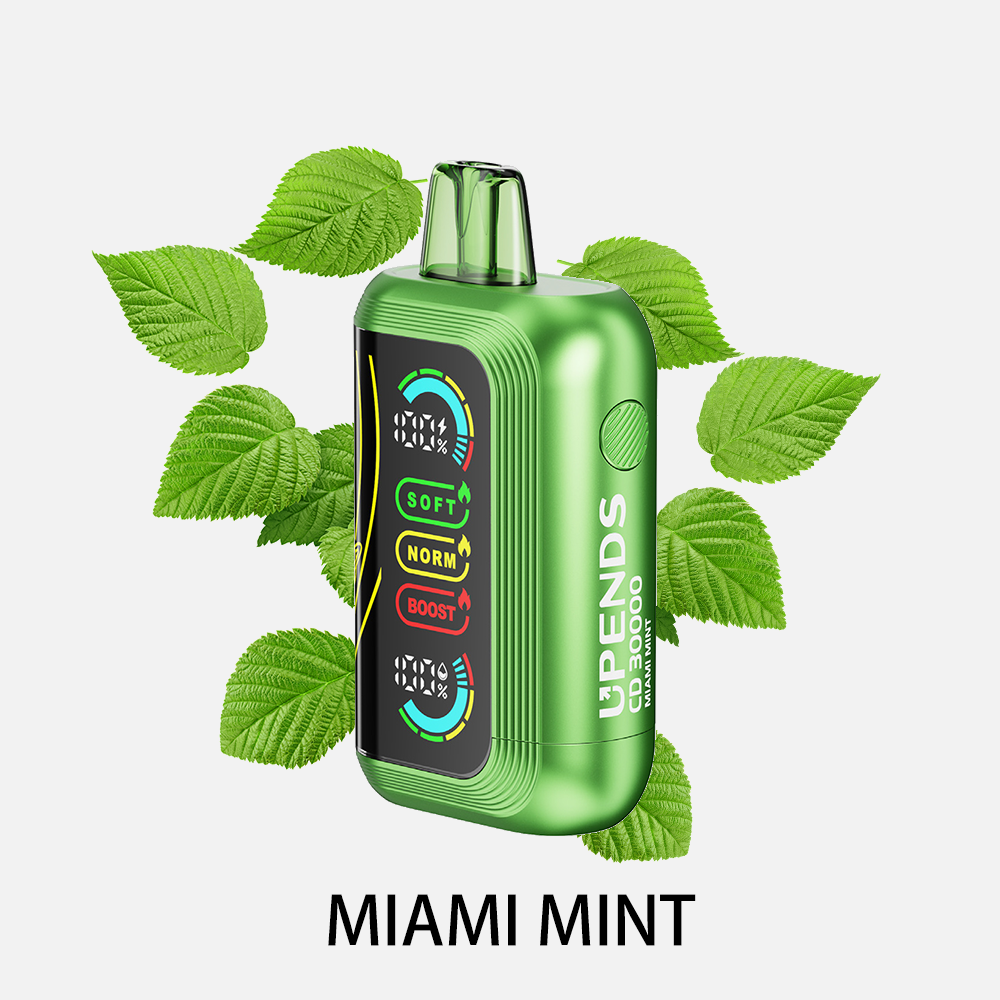 Upends CD3000 disposable vape 3000 puff Miami Mint | rokok elektrik sekali pakai rasa es mint | harga grosir Indonesia