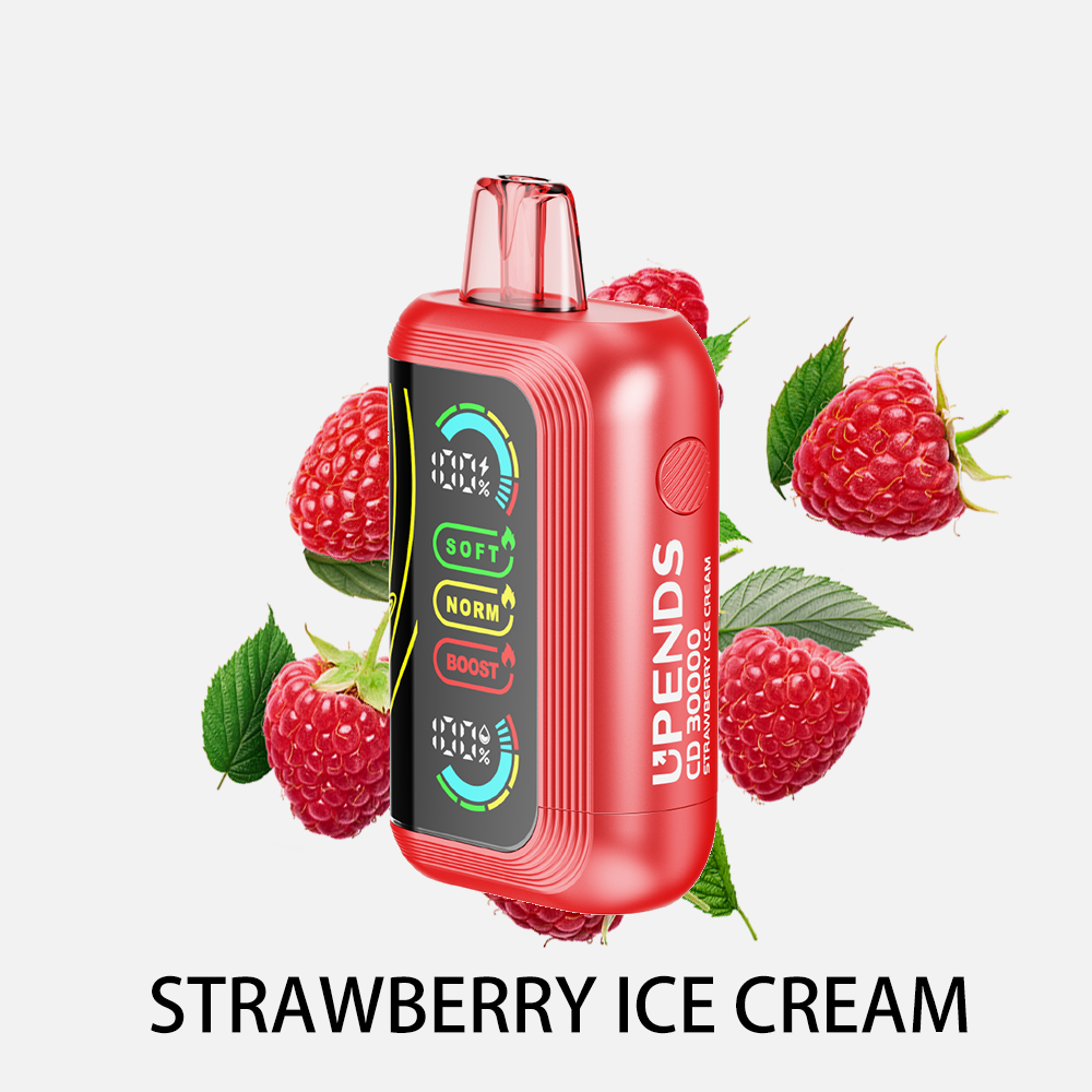 Upends CD3000 disposable vape 3000 puff Strawberry Ice Cream | rokok elektrik sekali pakai rasa stroberi es krim | harga grosir Indonesia