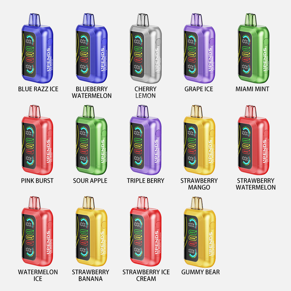 Upends CD3000 vape 3000 puff full flavor lineup | rasa stroberi, semangka, mangga, anggur, blueberry, mint | harga grosir rokok elektrik