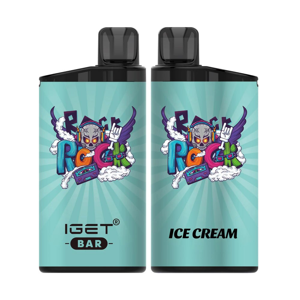 Single shot of IGET BAR disposable vape in Ice Cream flavor, Indonesia B2B wholesale ready stock.