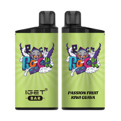 Single shot of IGET BAR disposable vape in Passion Fruit Kiwi Guava flavor, Indonesia B2B wholesale ready stock.