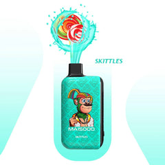 SEA BAR MA15000 Skittles disposable vape – sweet candy flavor inspired by colorful Skittles. Dual mesh coil and LED display for smooth vapor and rich taste.