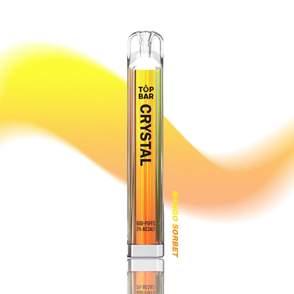 TOPBAR Crystal Bar Double Apple – 600 puffs disposable vape with dual apple sweetness, 2% nic salt and 500mAh mesh coil system.