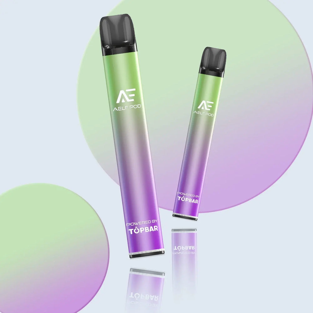 TOPBAR DA01 AELF POD in green-purple gradient – creative color design, aluminum alloy build, and smooth airflow system.