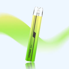 TOPBAR DA03 Slim Pod – Green & Yellow gradient. Stylish 750 mAh pod device with Type-C port, mesh coil technology, and ergonomic slim design.