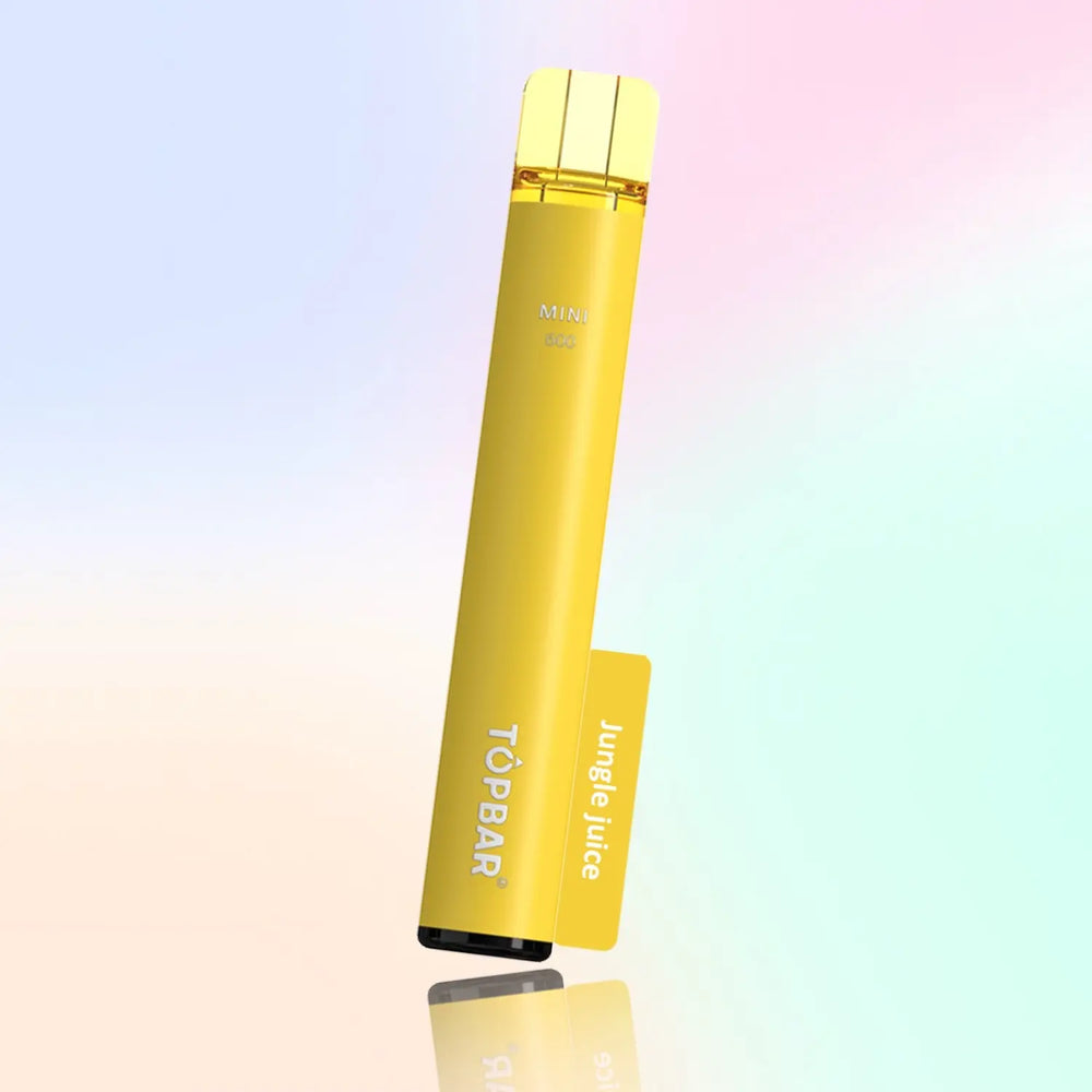 TOPBAR MINI 600 Disposable Vape – Jungle Juice flavour, bright yellow tone, fruity freshness.